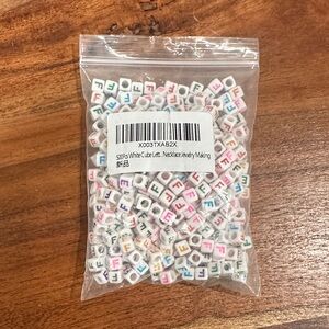Letter F Colorful Alphabet Beads for Jewelry Making